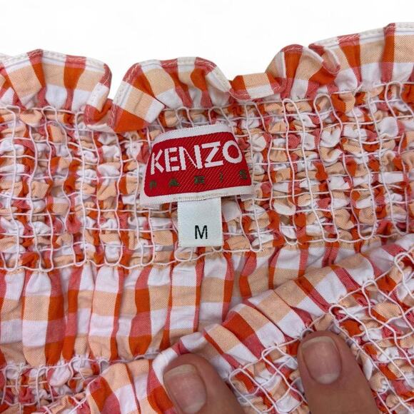 Kenzo strapless gingham midi dress - Picture 4 of 7